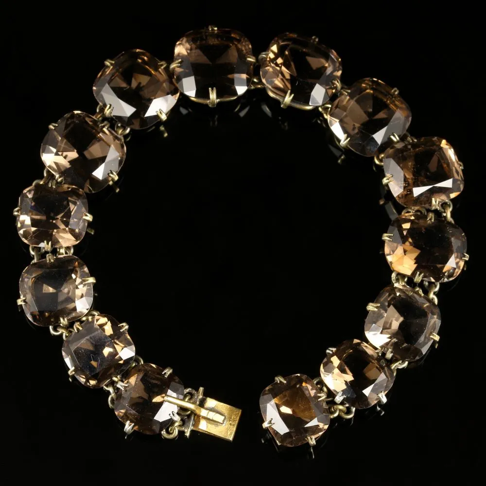 Antique Victorian Smokey Quartz Bracelet