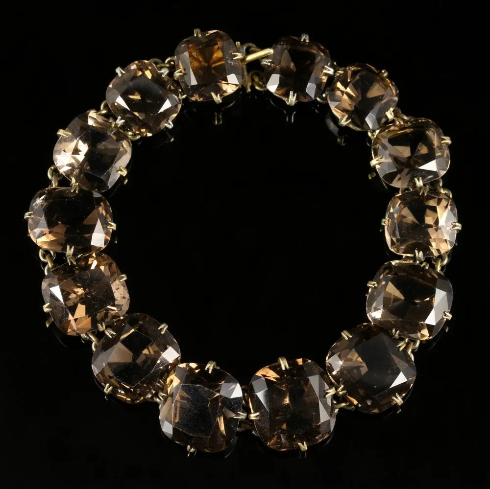 Antique Victorian Smokey Quartz Bracelet