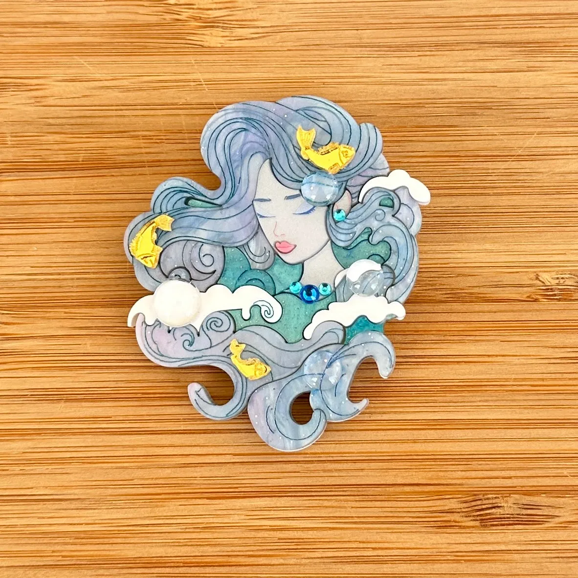 Aqua empress  🌊 - brooch - Set of 2