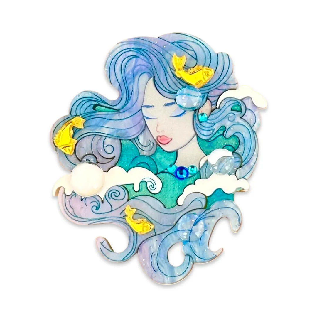 Aqua empress  🌊 - brooch - Set of 2