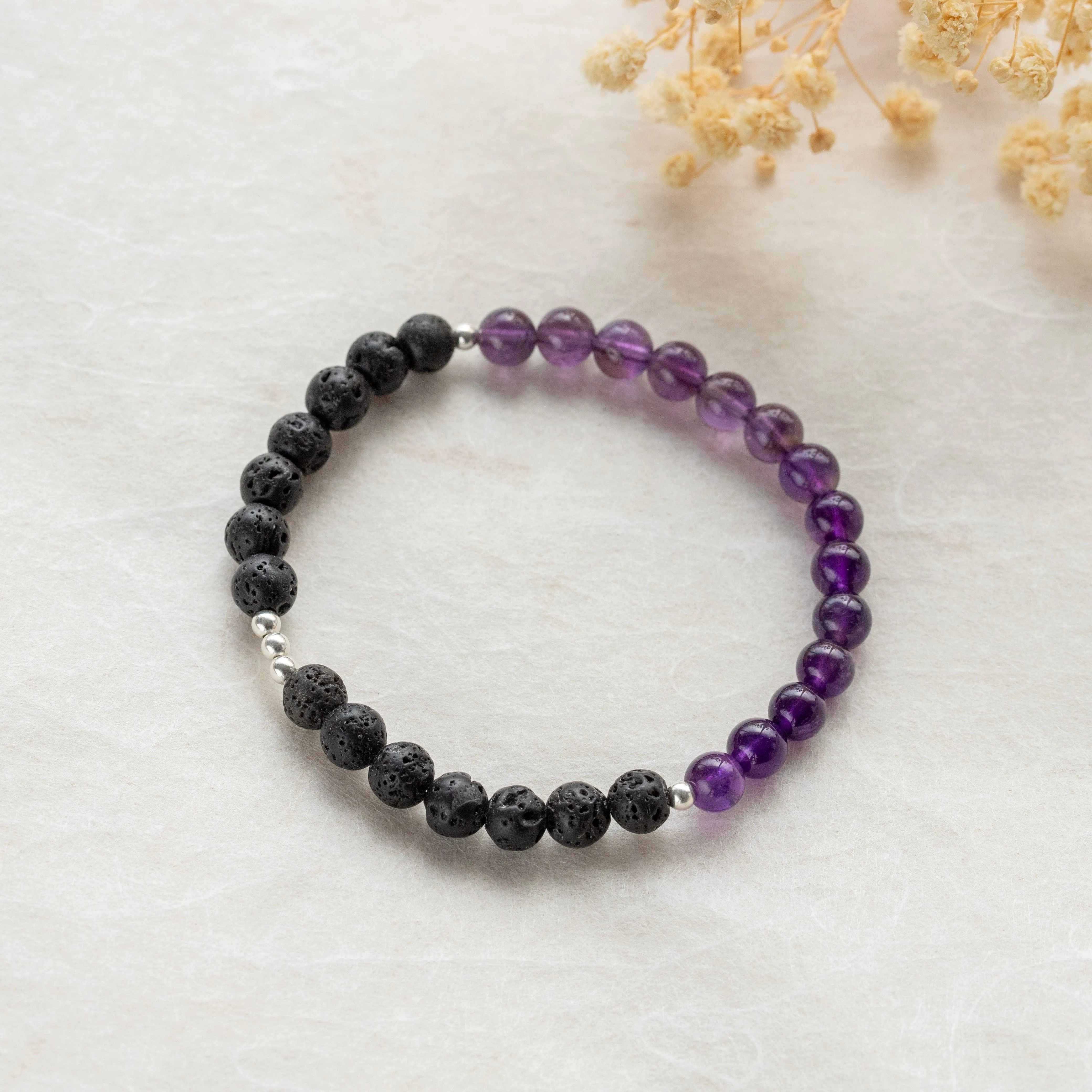 Aromatherapy Bracelet - Amethyst and Rose Quartz