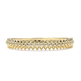 Ashley Gold Stainless Steel Gold Plated Triangle CZ Design Bangle Bracelet