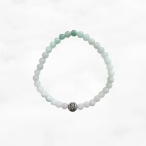 Auspicious Beaded Jadeite Bracelet Silver 4mm