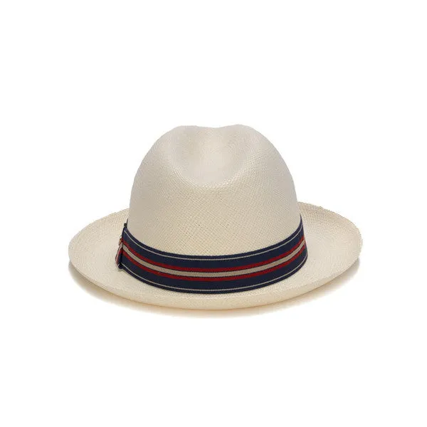 Austral Hats - White Panama Hat with Red, White and Blue Band