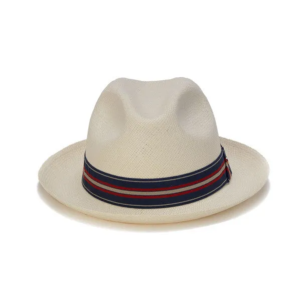 Austral Hats - White Panama Hat with Red, White and Blue Band