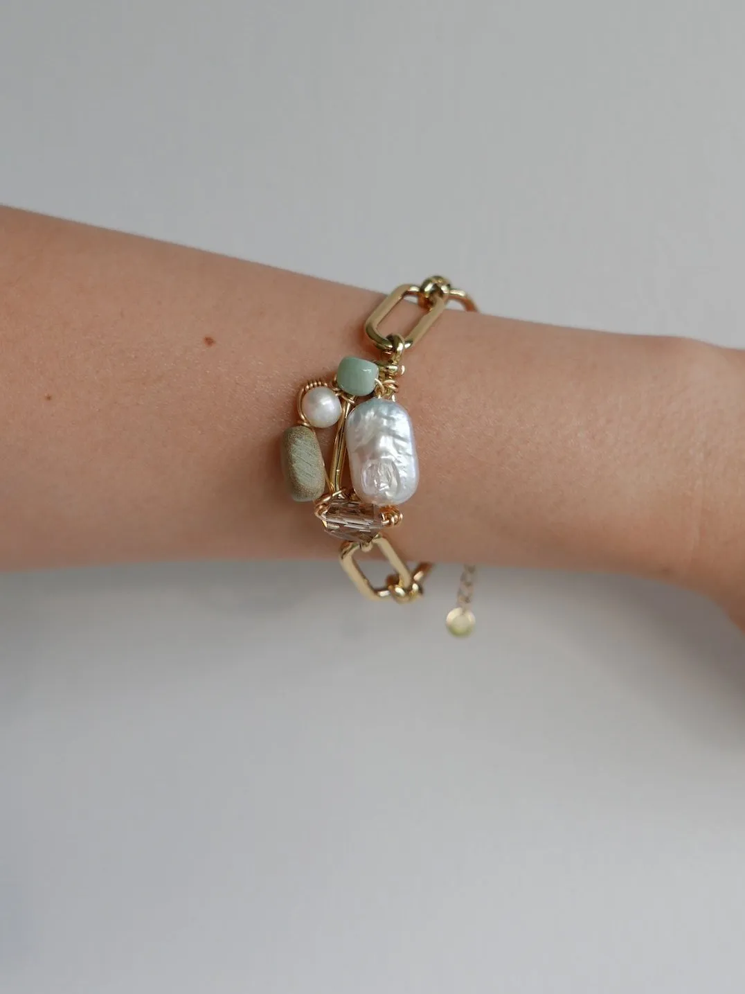 Baroque Pearl Swarovski Crystal Wired Bracelet