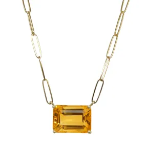 Basket Set Citrine Paper Clip Necklace