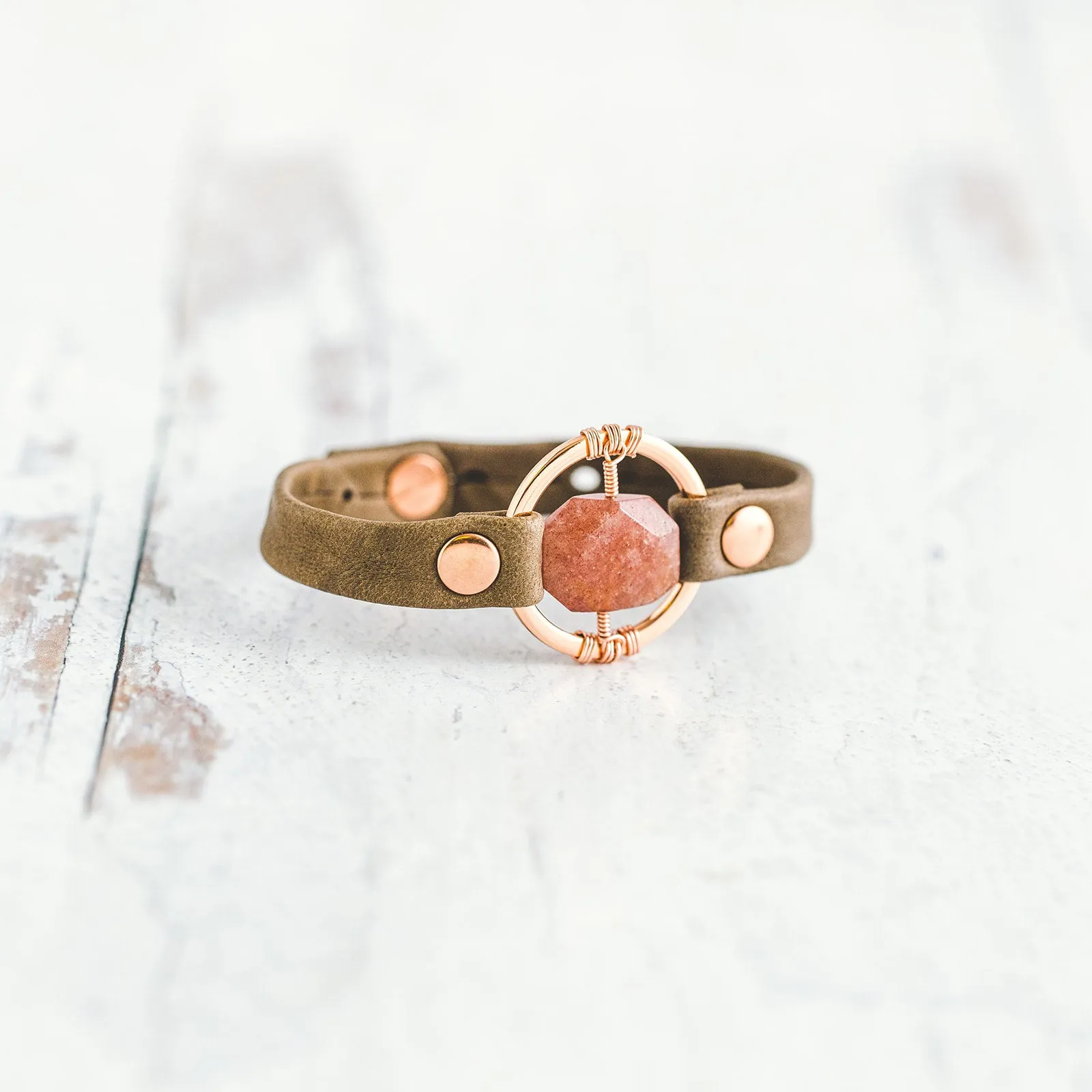 Be the Light Bracelet - Rose Gold - Strawberry Quartz