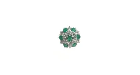 Beautiful Diamond and Emerald Tiered Cluster Ring