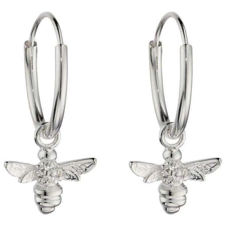 Beginnings Bee Assembled Hoop Earrings - Silver