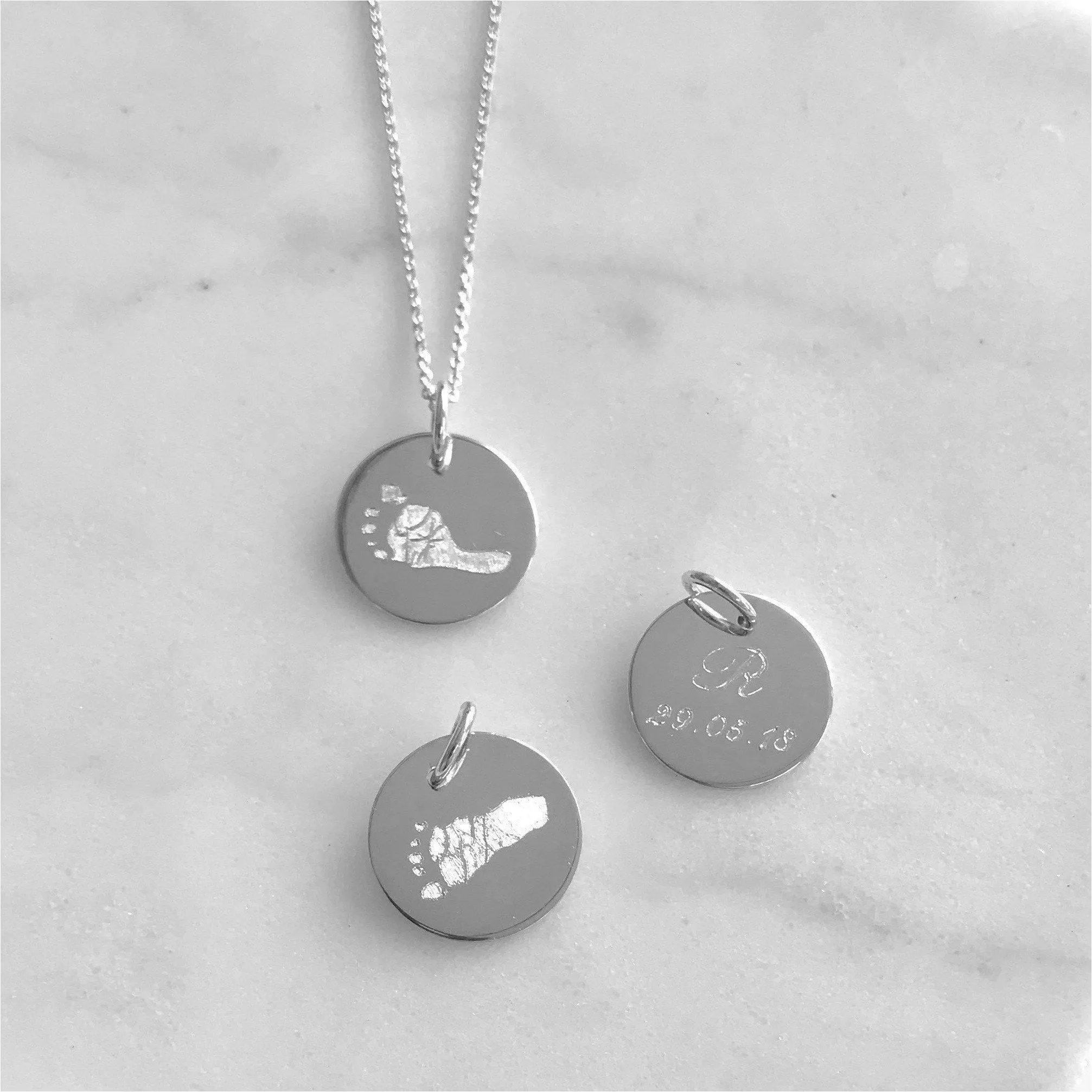 Bellevue Silver Footprint Pendant