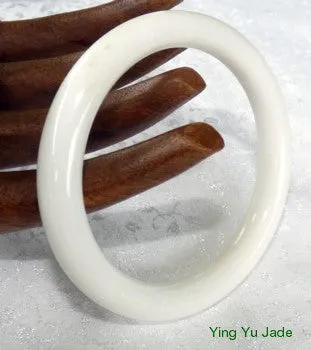 Best Quality Classic Round White Chinese Jade Bangle 53 mm