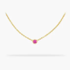 Birthday Necklace October - Tourmaline 14k gold necklace