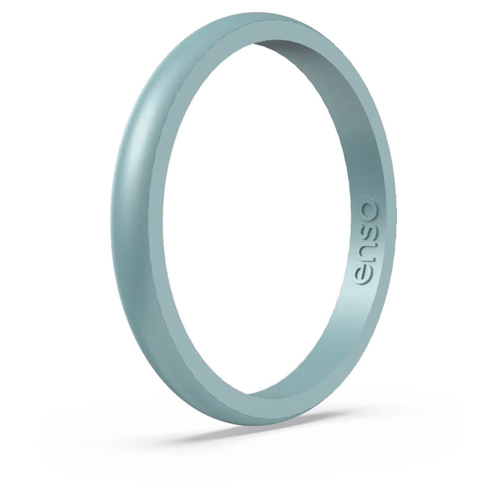 Birthstone Classic Halo Silicone Ring - Aquamarine