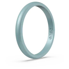 Birthstone Classic Halo Silicone Ring - Aquamarine