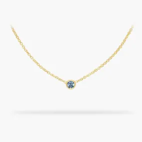 Birthstone Necklace March - Aquamarine 14K Gold Necklace