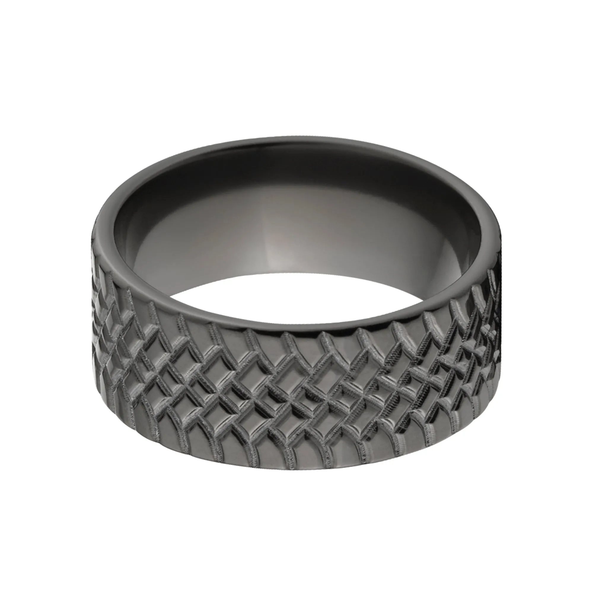 Black Zirconium Tire Ring- Men's Wedding Bands