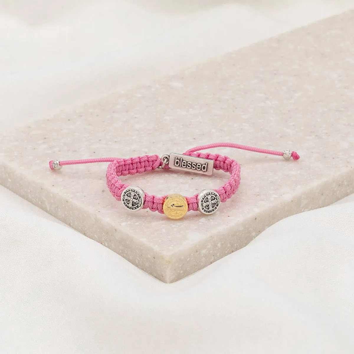 Blessing for Kids Pink Benedictine Blessing Bracelet