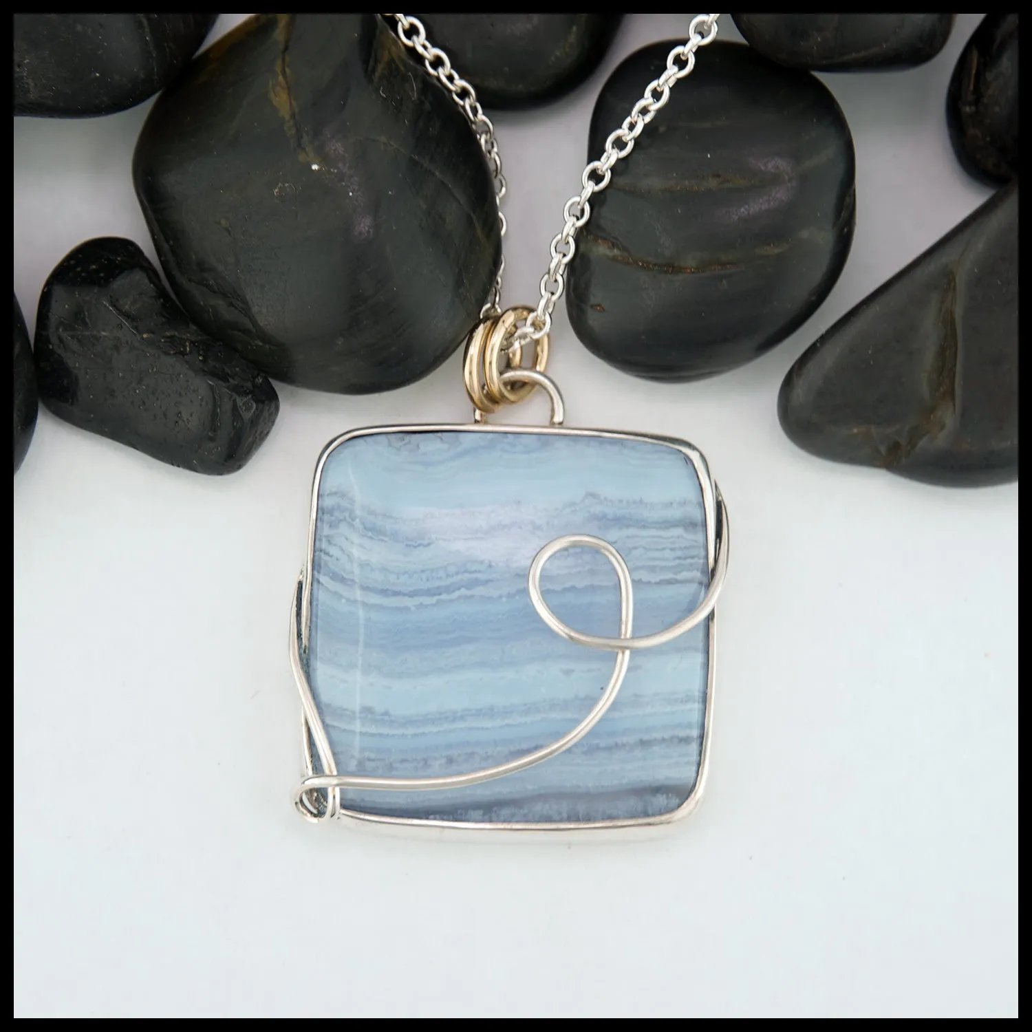 Blue Lace Agate Pendant