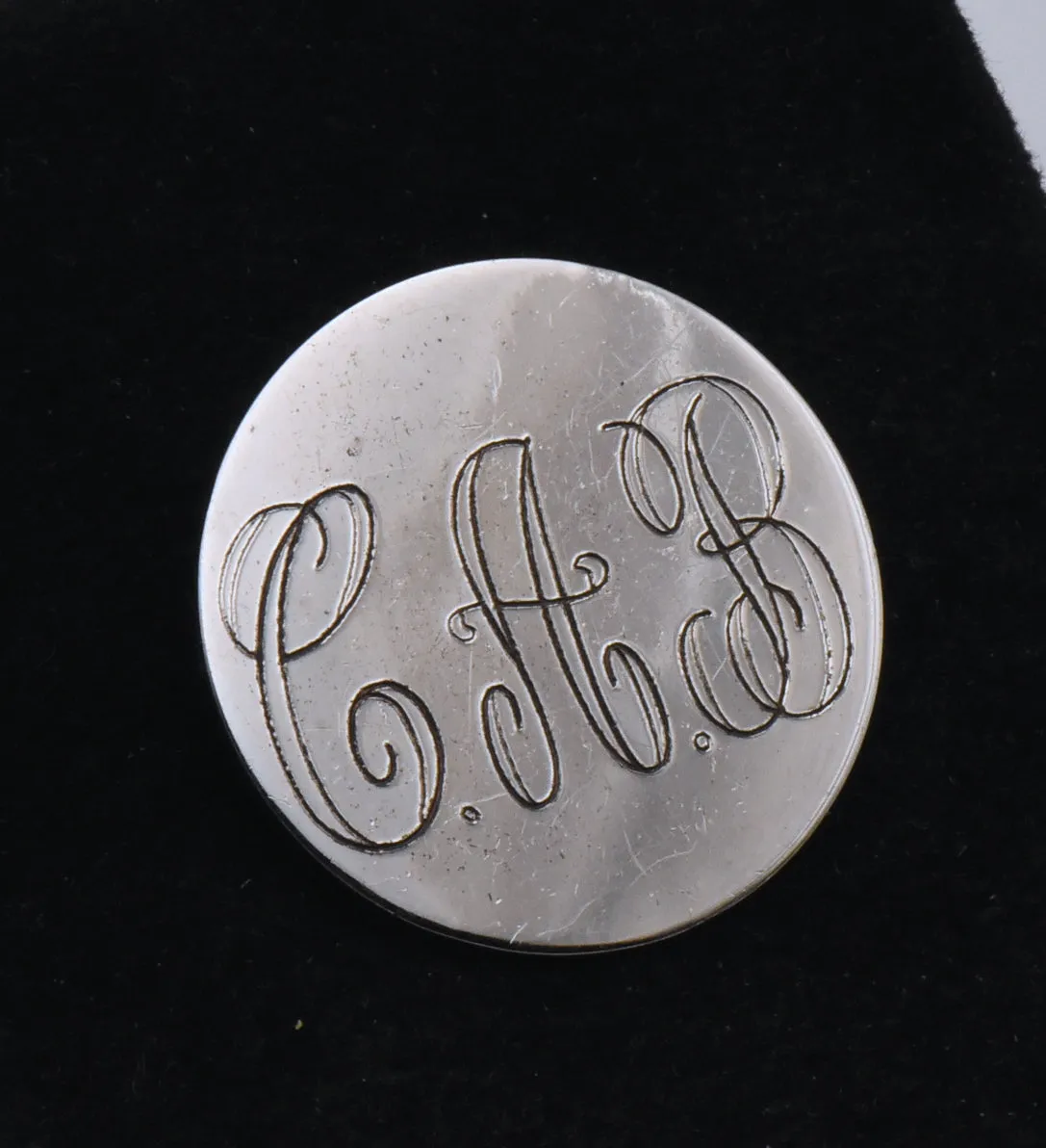 Bojar - Vintage Sterling Silver Engraved Monogram Brooch