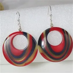 Bold Red Hoop  Earrings Unique Jewelry