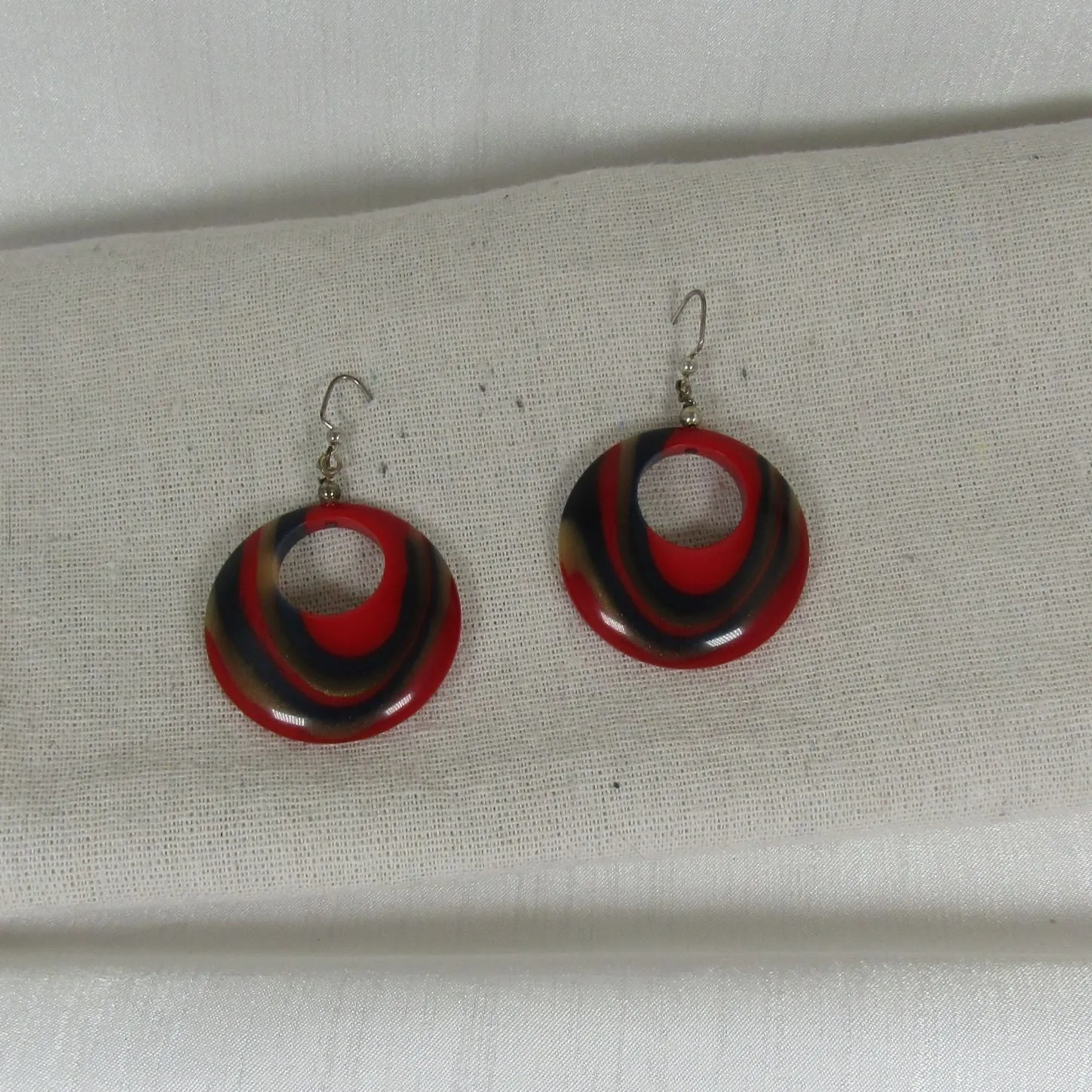 Bold Red Hoop  Earrings Unique Jewelry