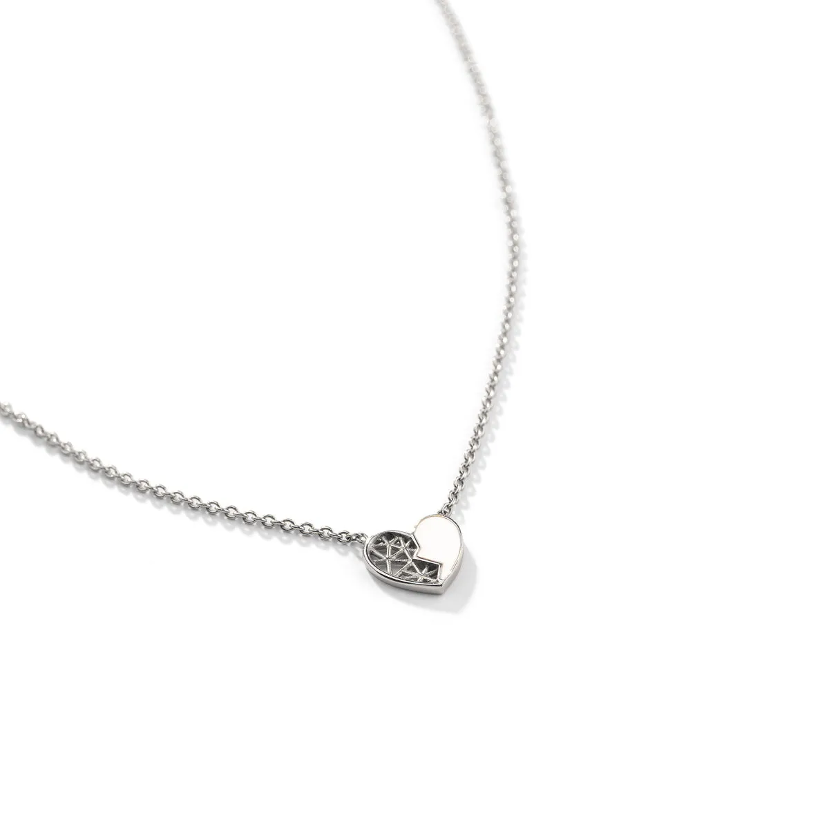 Brocken Heart Enamel Necklace