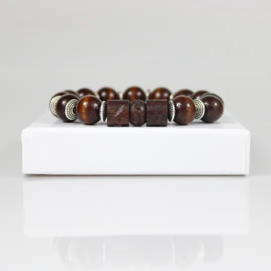 Brown Wood Bead Bracelet