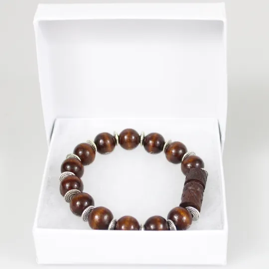 Brown Wood Bead Bracelet