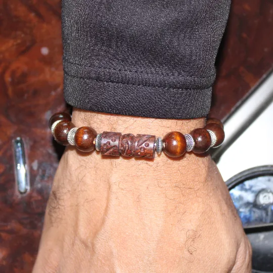 Brown Wood Bead Bracelet