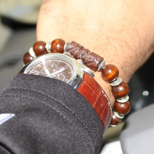 Brown Wood Bead Bracelet