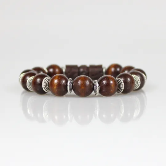 Brown Wood Bead Bracelet