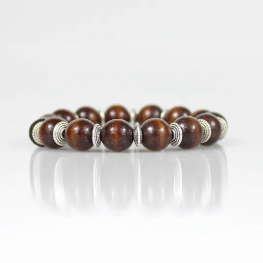 Brown Wood Bead Bracelet