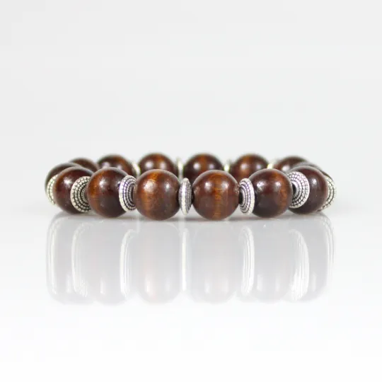 Brown Wood Bead Bracelet