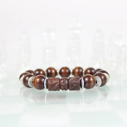 Brown Wood Bead Bracelet