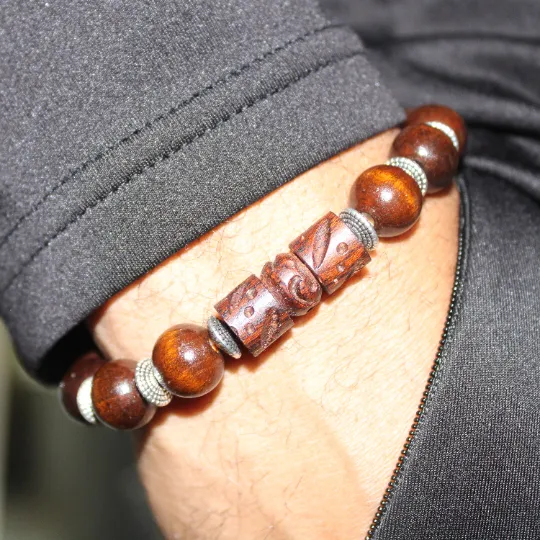 Brown Wood Bead Bracelet