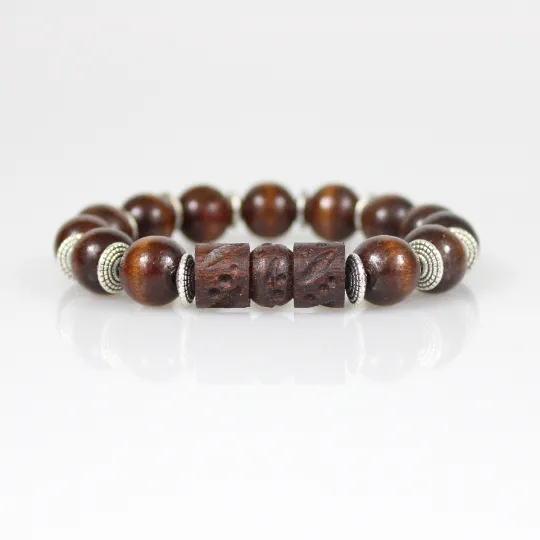 Brown Wood Bead Bracelet