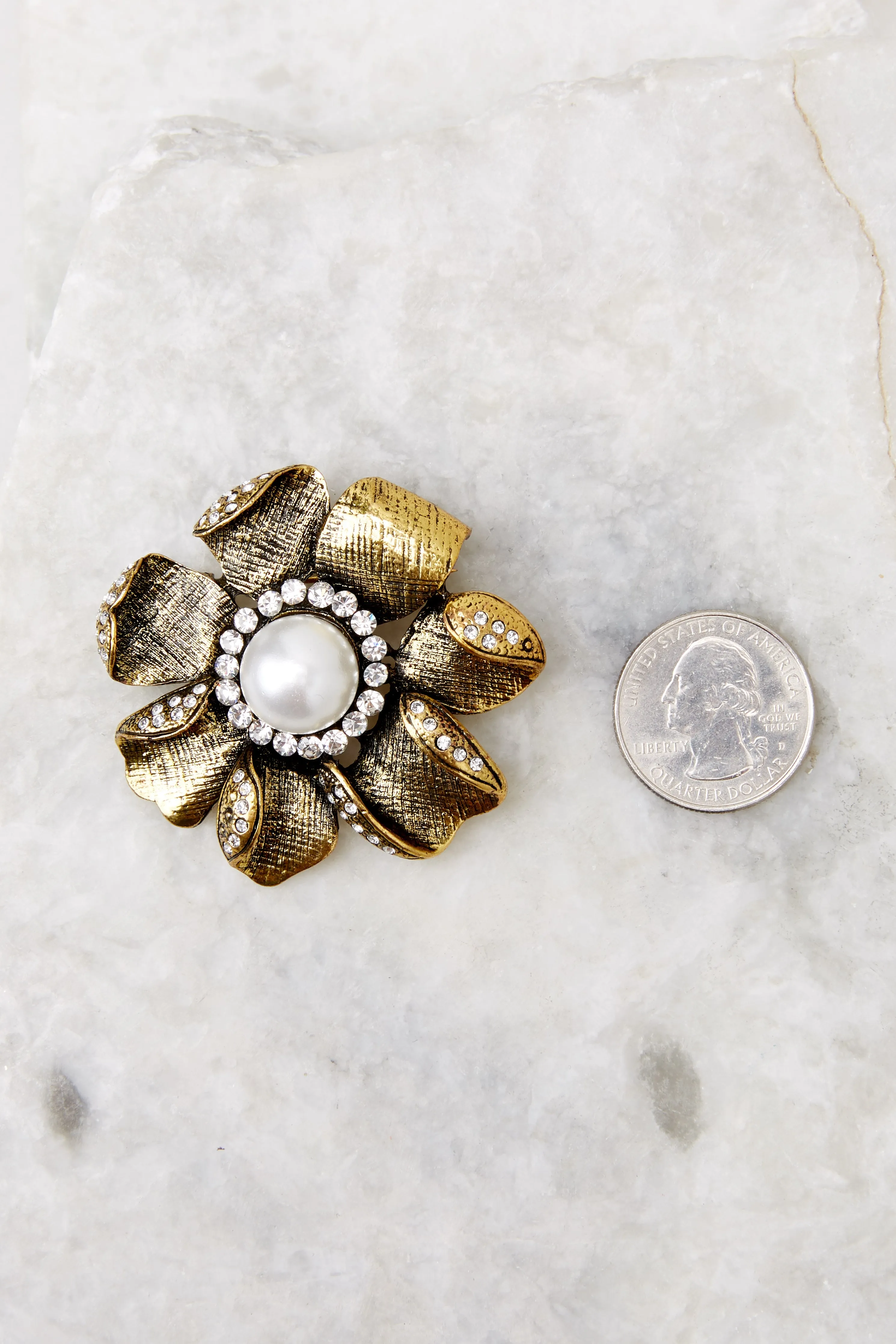 Budding With Beauty Gold Brooch