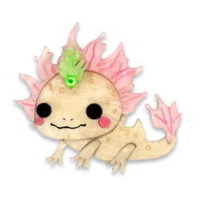 Butterscotch Axolotl  - brooch - Set of 4