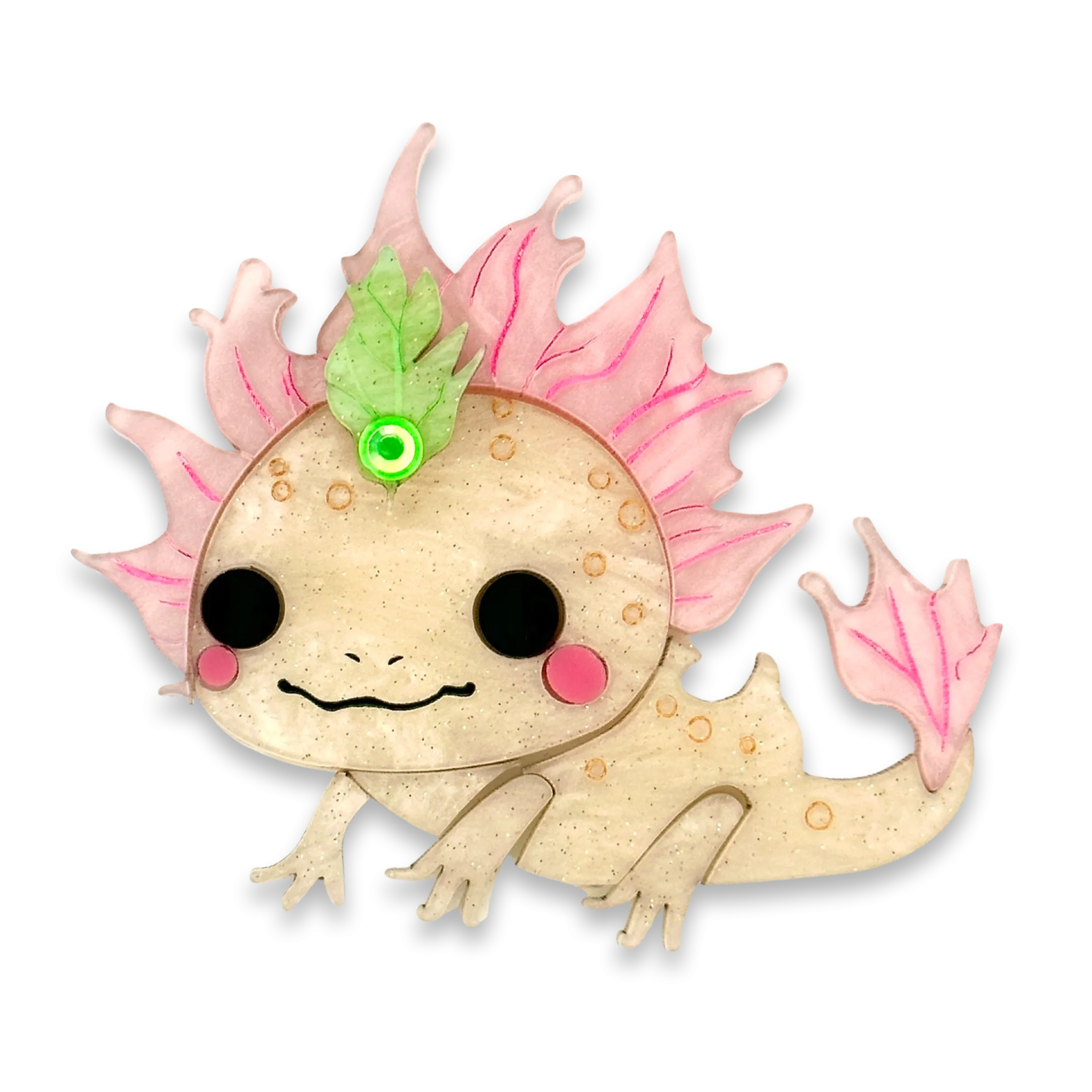 Butterscotch Axolotl  - brooch - Set of 4