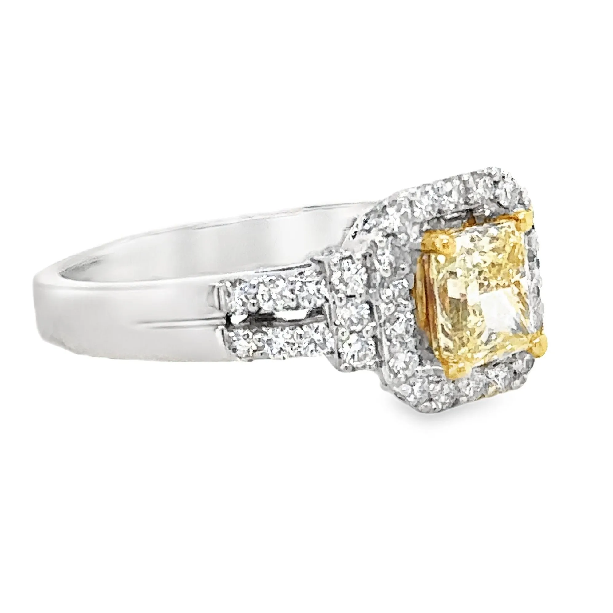 Canary Fancy Yellow 1.64ct tw Diamond Engagement Anniversary Ring