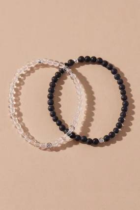 CARBON DIAMOND BEADED BRACELET