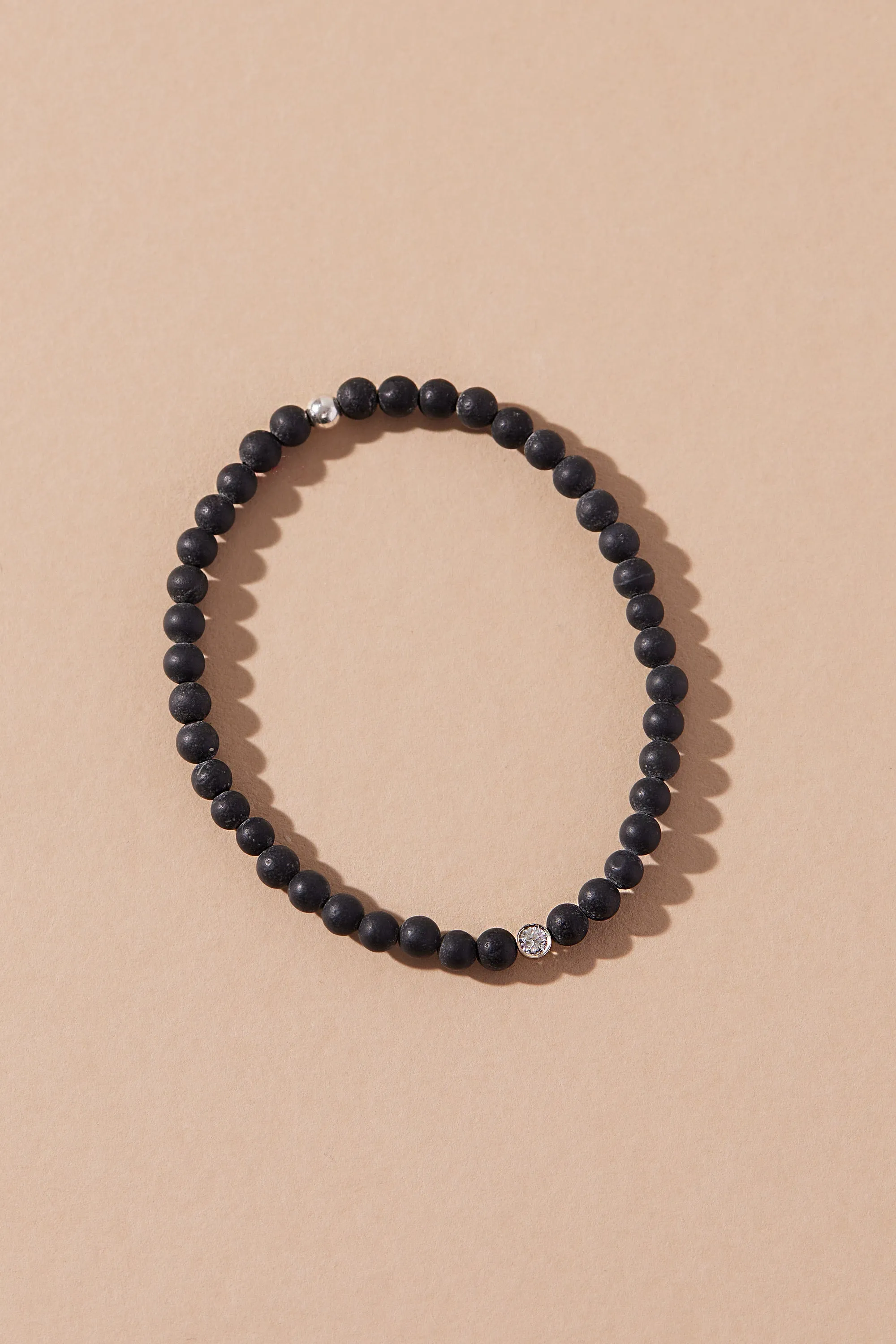 CARBON DIAMOND BEADED BRACELET