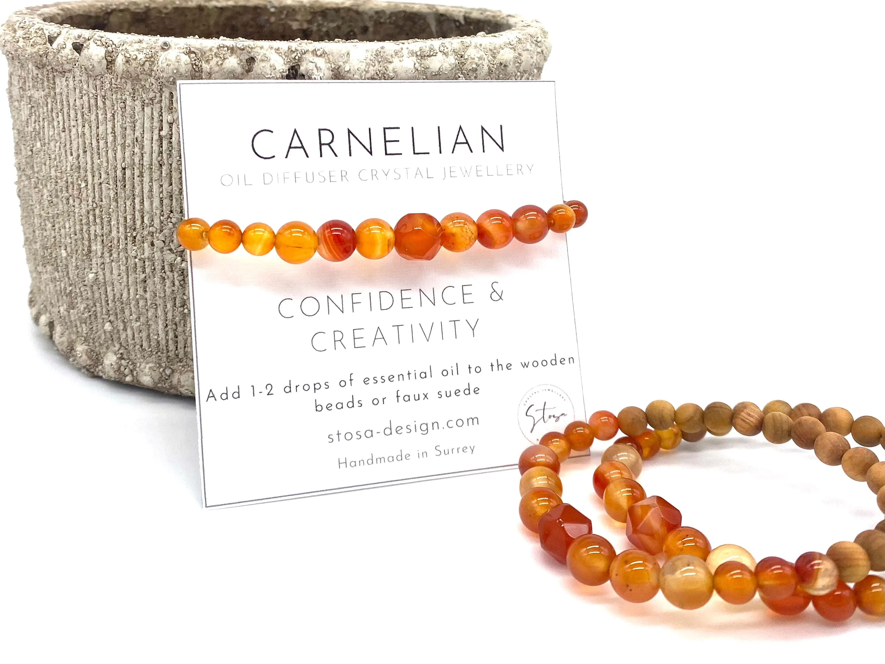 Carnelian Crystal Diffuser Bracelet