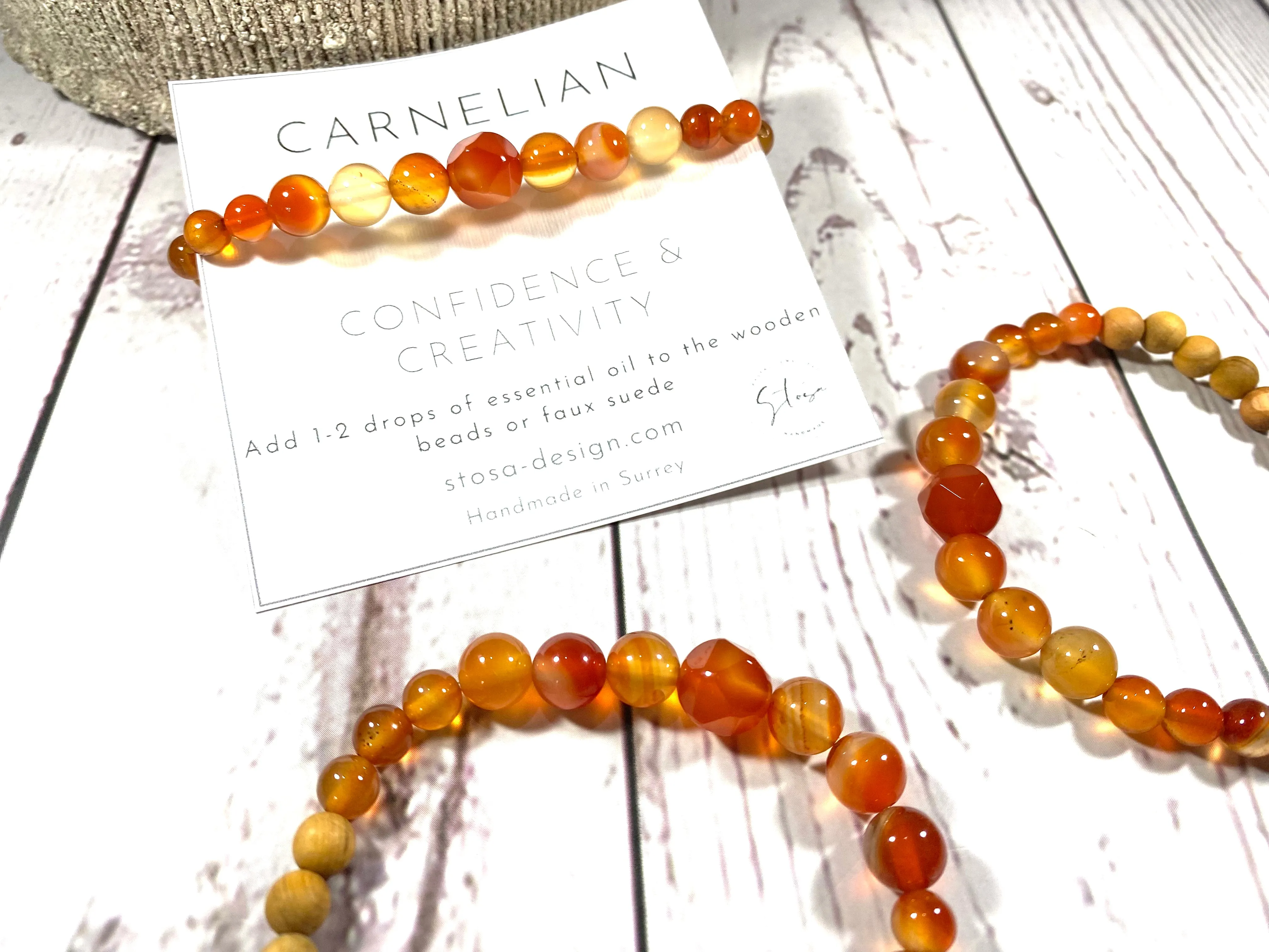 Carnelian Crystal Diffuser Bracelet