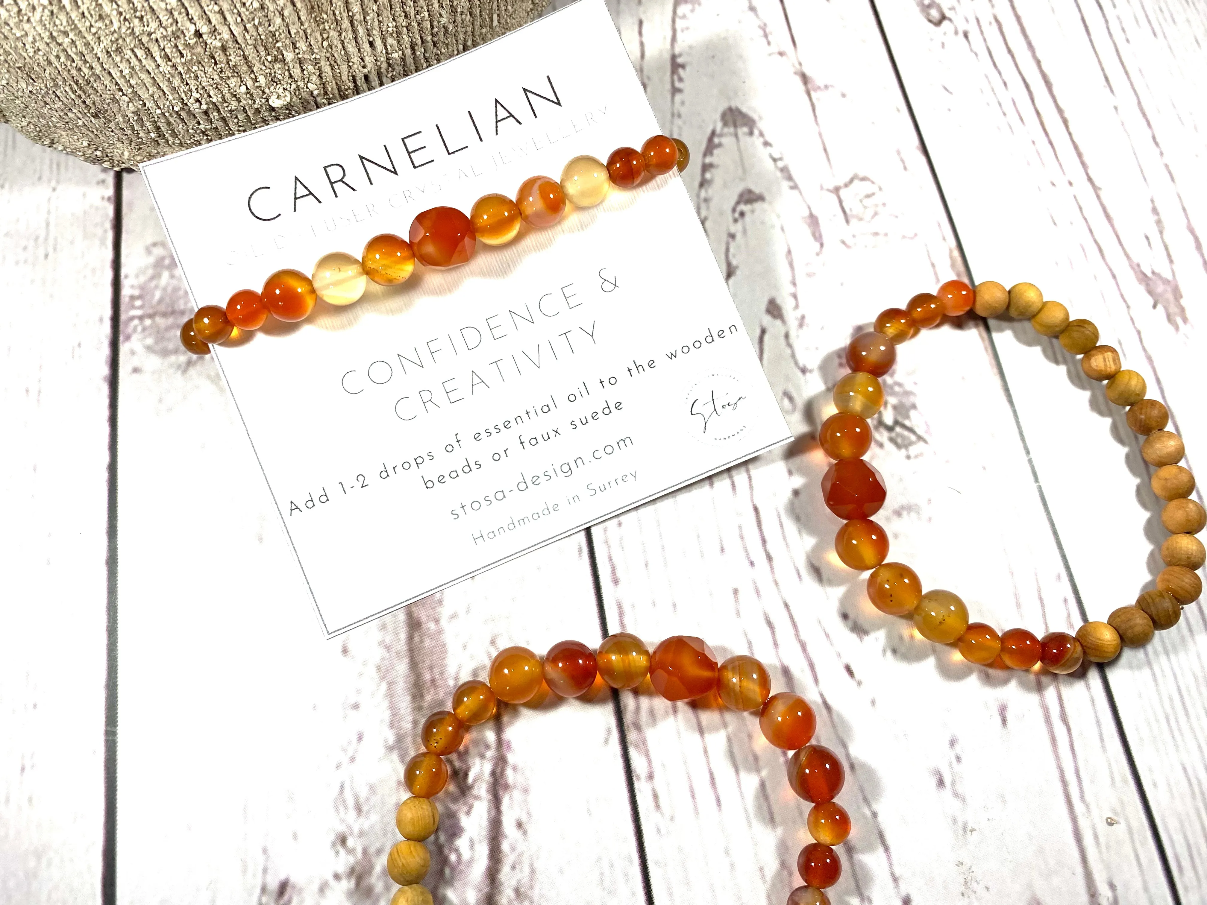 Carnelian Crystal Diffuser Bracelet