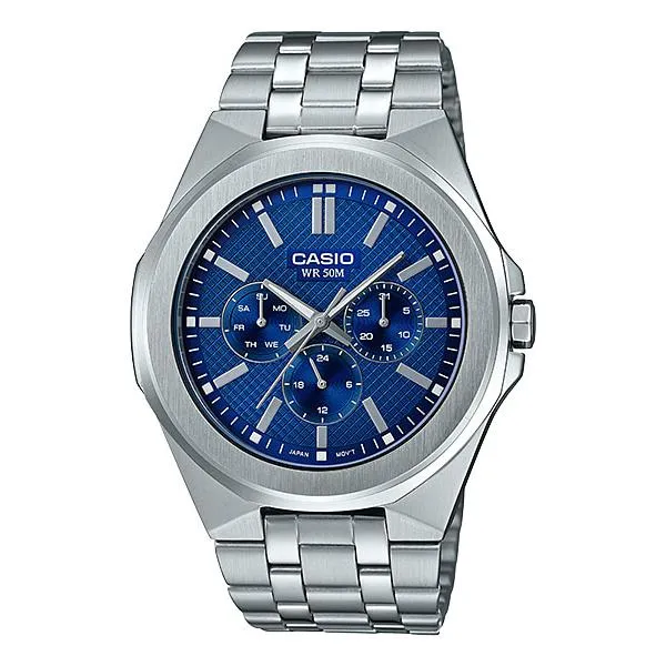 Casio Men's Multi-Hand Silver Stainless Steel Band Watch MTPSW330D-2A MTP-SW330D-2A