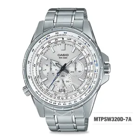 Casio Men's Standard Analog Silver Stainless Steel Band Watch MTPSW320D-7A MTP-SW320D-7A