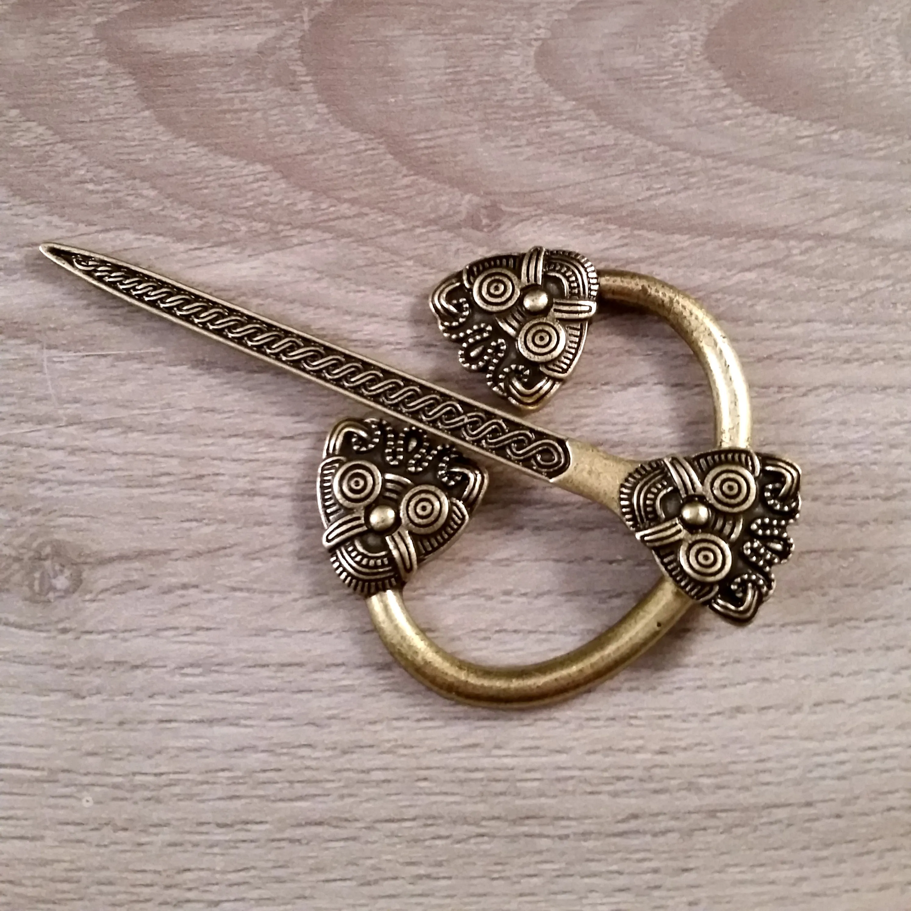 Celtic Cloak Pin Bronze Brooch Penannular Viking