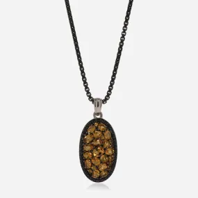 Charles Krypell Roxy Sterling Silver, Black Sapphire 0.62ct. tw. and Citrine Pendant Necklace 4-600-RXC